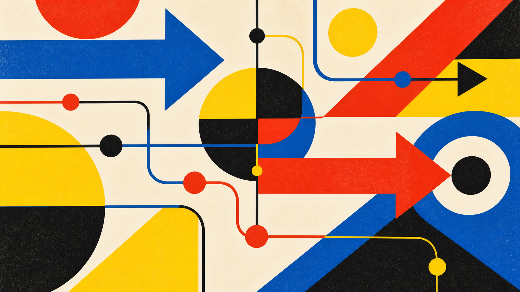 Système abstrait de flèches et de routes Bauhaus